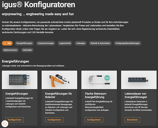 igus Konfiguratoren